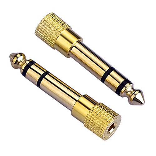 Gold plated male to female stereo adapter