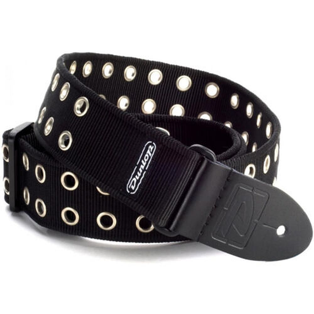 Dunlop grommet nylon guitar strap black d38-19bk
