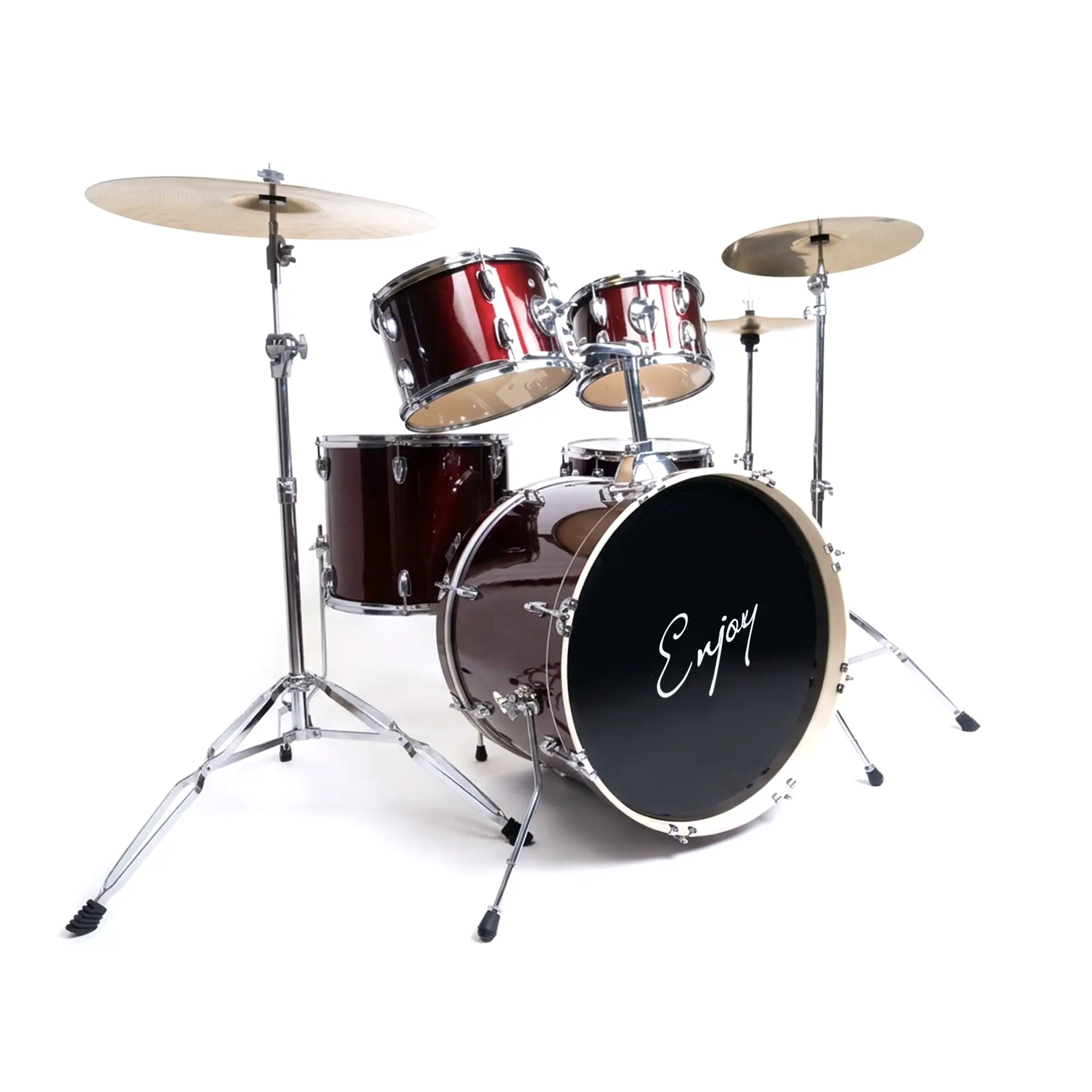 Enjoy ge1337 maroon 5-piece drum set
