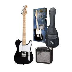 SX SE2 Telecaster Electric Guitar Package - Black