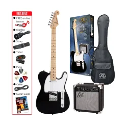 SX SE2 Telecaster Electric Guitar Package - Black
