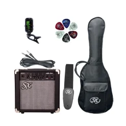 SX SE1 HSS Electric Guitar Package - Metallic
