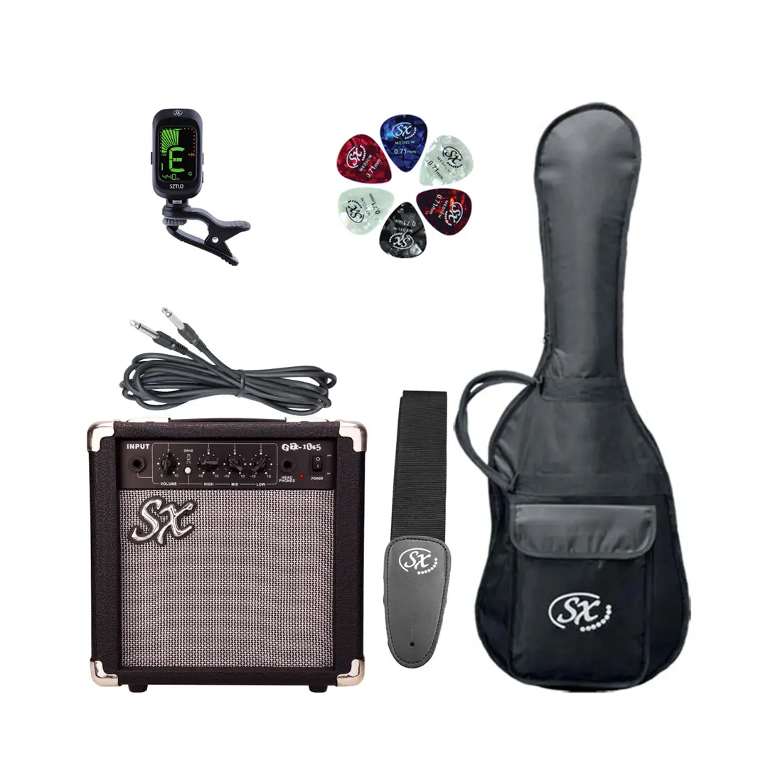 Sx se1 hss electric guitar package - metallic
